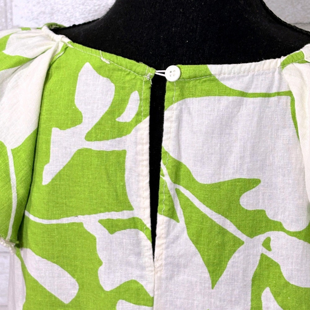 Christian Siriano Linen Blend Top Medium Tropical Coastal Resort Euro Summer‎ - Picture 6 of 12